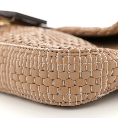 Fendi Calfskin Woven Baguette Cammelo Beige 10 of 11