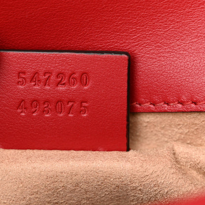 Gucci Calfskin Matelasse Mini GG Marmont Top Handle Shoulder Bag Hibiscus Red 7 of 14