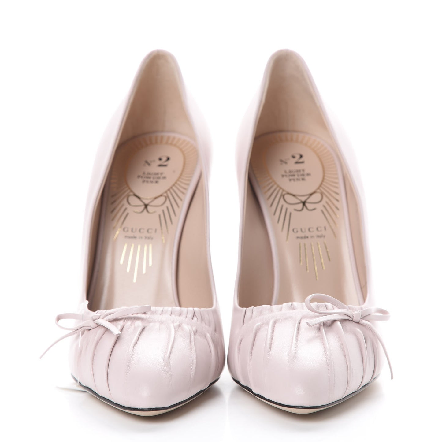 Nappa Bow High Heel Pumps 36.5 Light Powder Pink