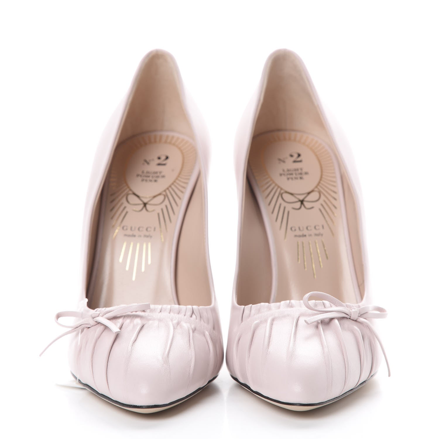 Gucci Nappa Bow High Heel Pumps 36.5 Light Powder Pink 2 of 9