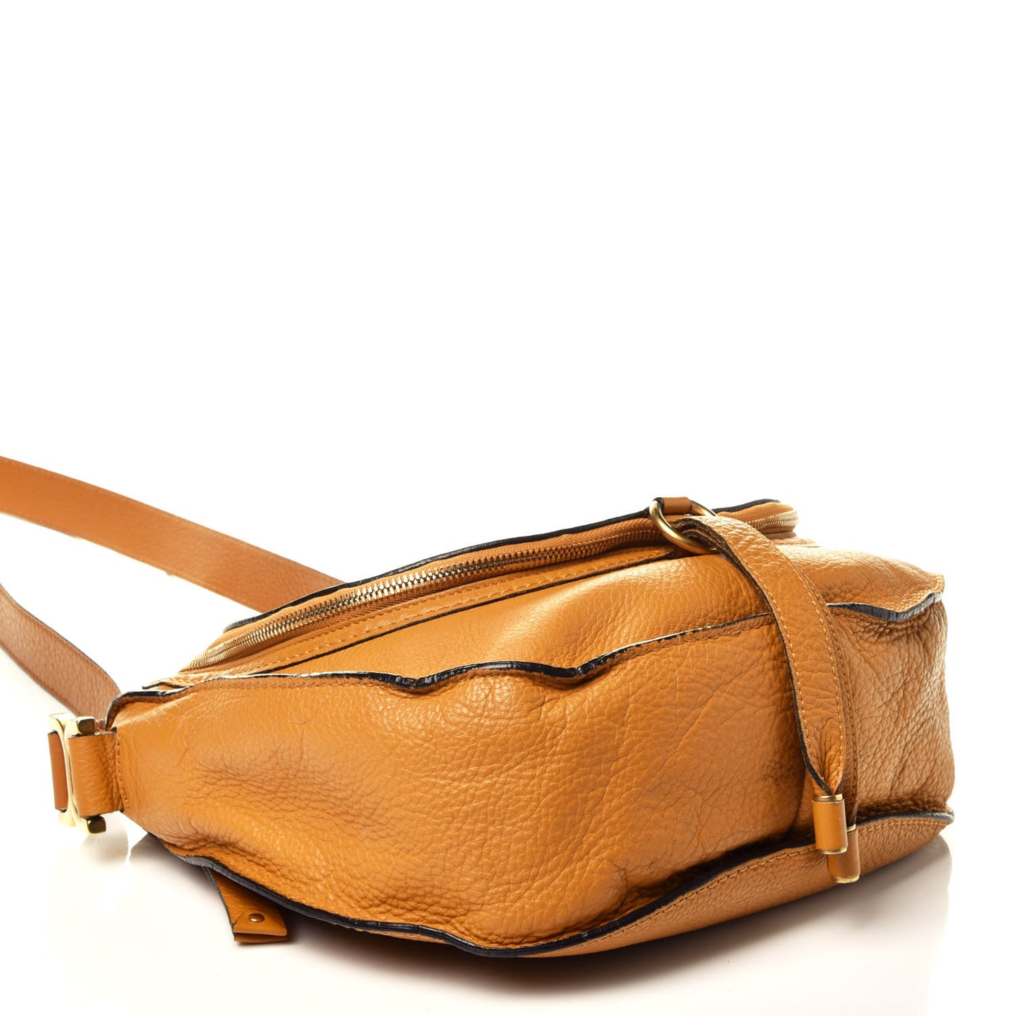 Calfskin Medium Marcie Round Zip Crossbody Brown Sugar