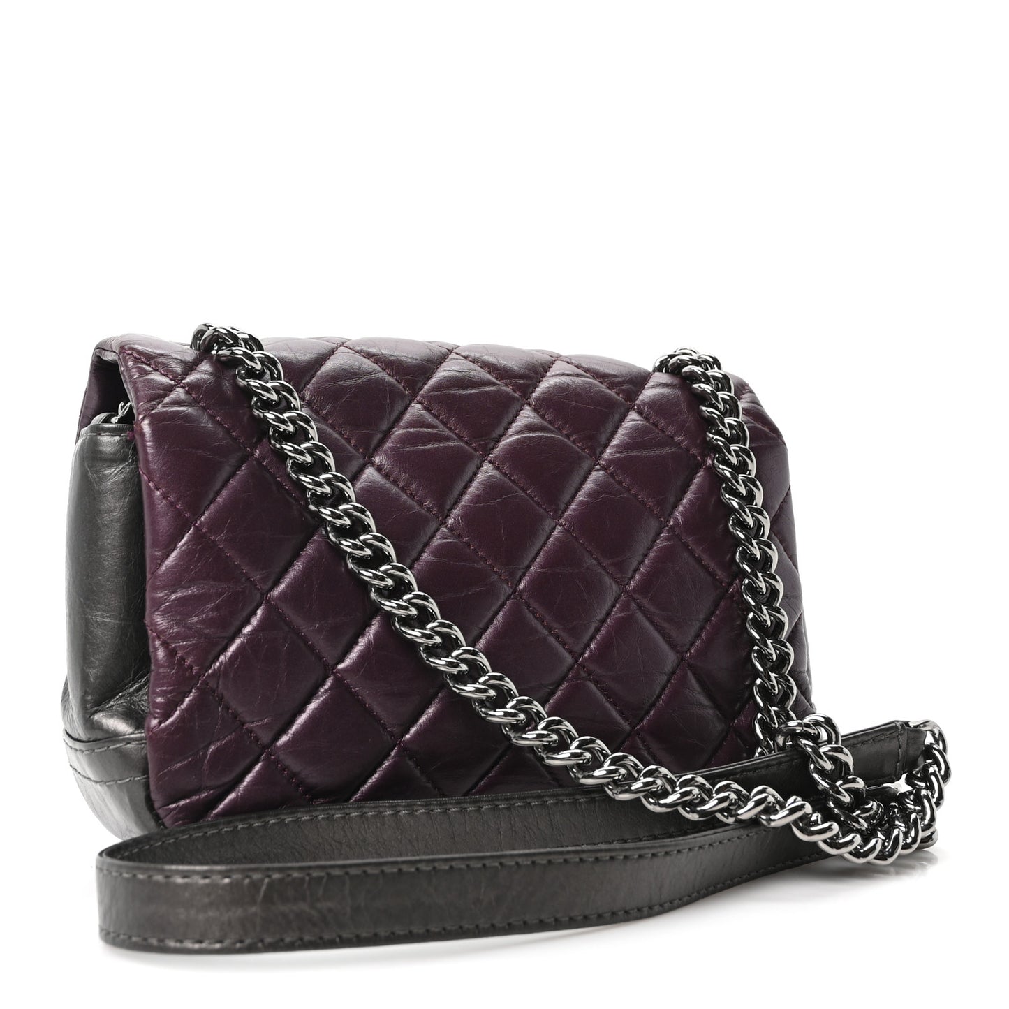 Calfskin Mineral Nights Mini Flap Dark Purple