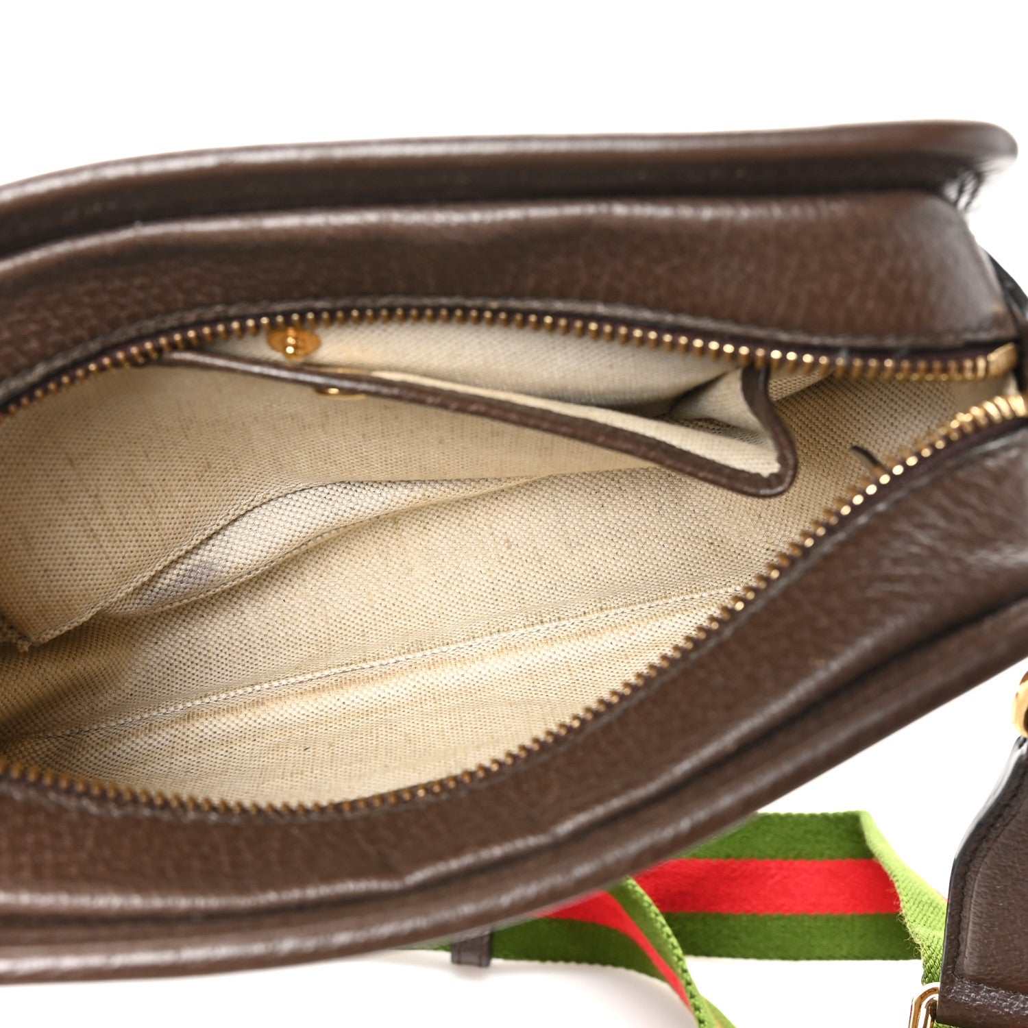 Gucci Monogram Jumbo GG Textured Dollar Calfskin Web Mini Crossbody Bag Camel Ebony New Acero 5 of 11