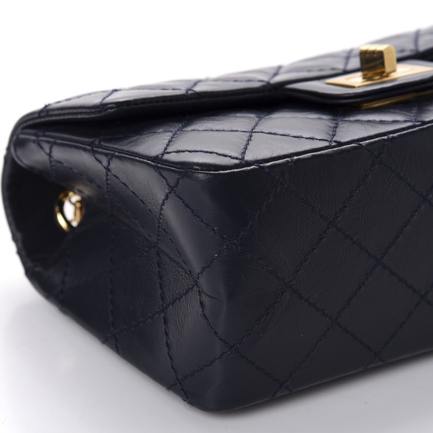 Aged Calfskin Quilted 2.55 Reissue Mini Flap Navy
