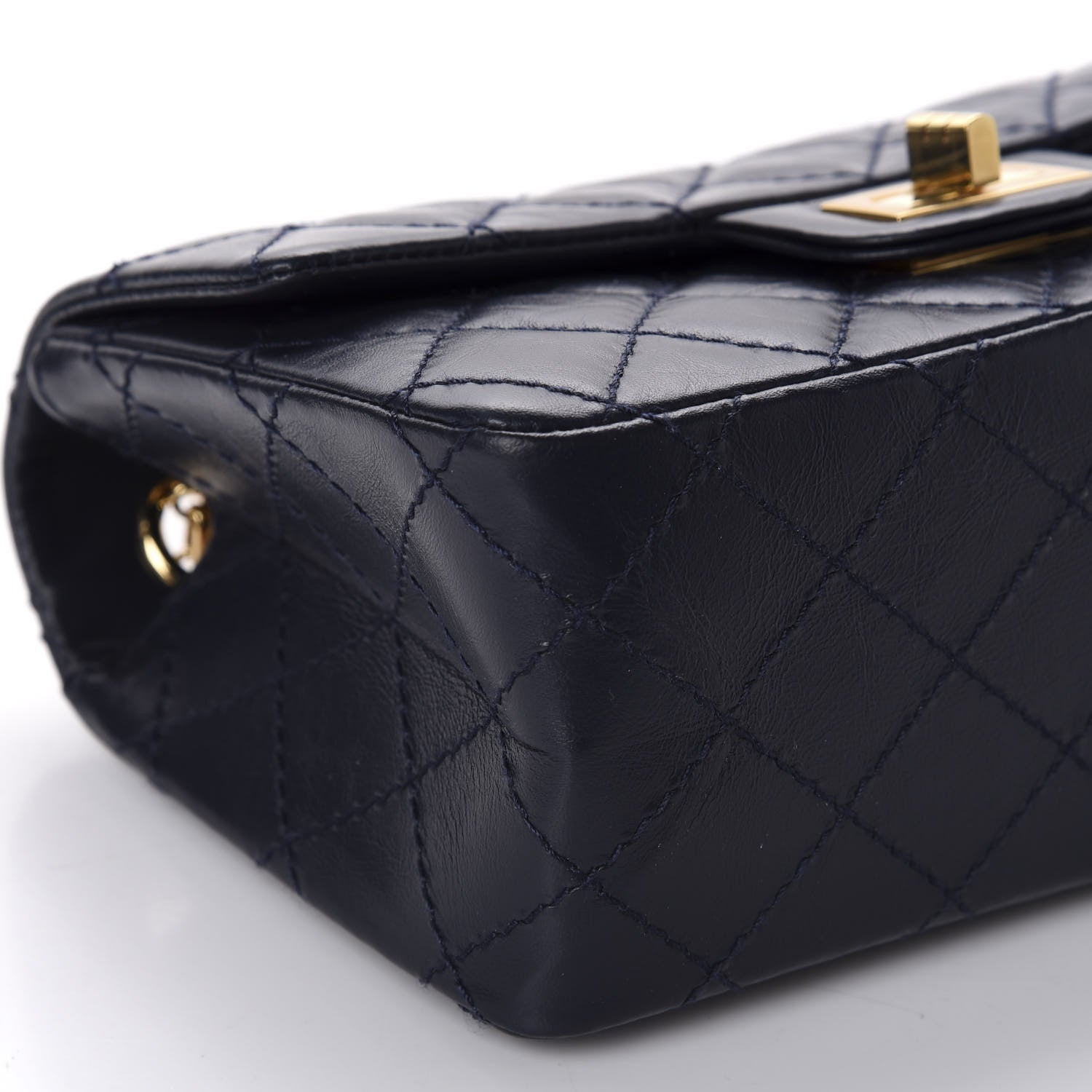 Chanel Aged Calfskin Quilted 2.55 Reissue Mini Flap Navy 6 of 11