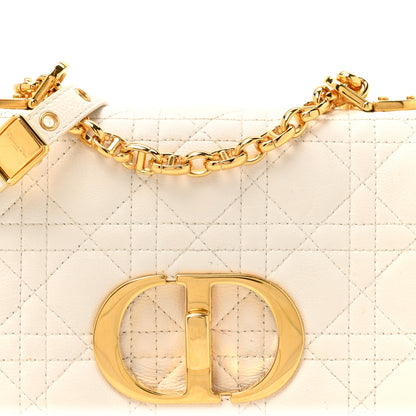 Christian Dior Grained Calfskin Cannage Small Caro Bag White 8 of 14