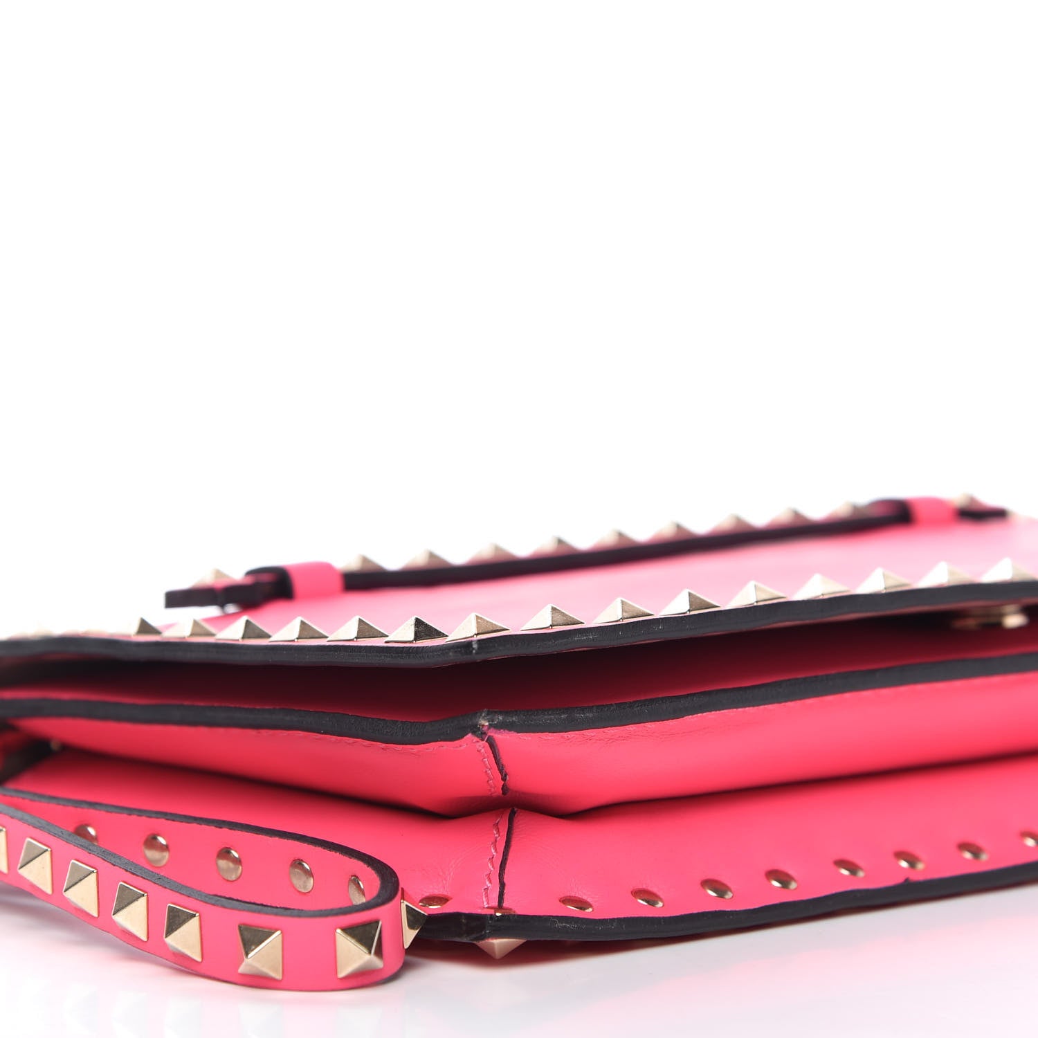 Valentino Garavani Nappa Rockstud Wristlet Clutch Fuxia Fluo 6 of 10