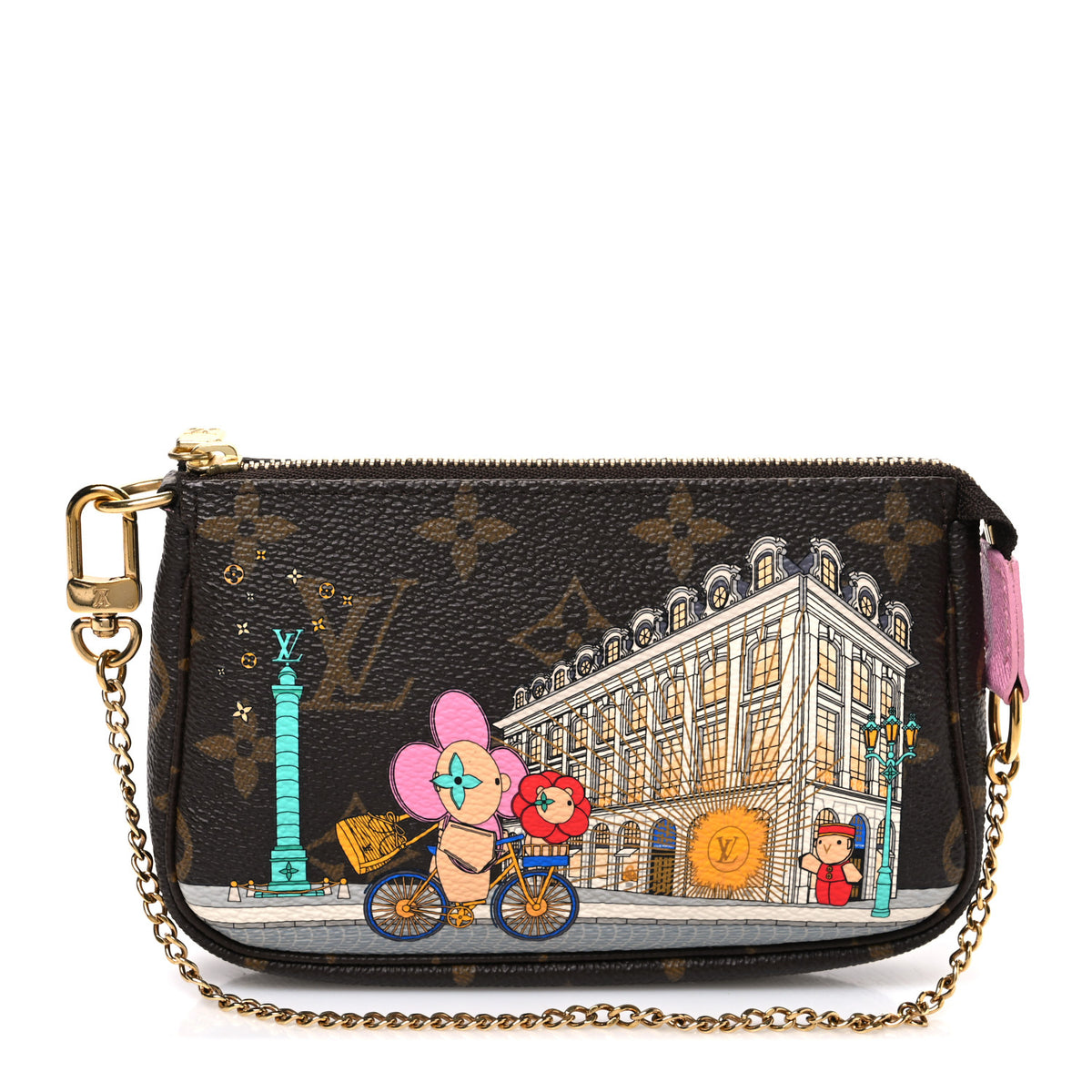 Louis Vuitton Monogram 2022 Christmas Animation Paris Mini Pochette Accessories Pink 1 of 7