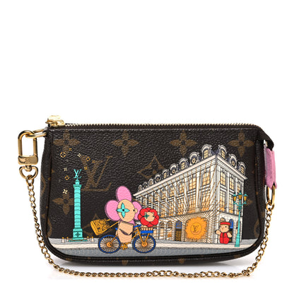 Louis Vuitton Monogram 2022 Christmas Animation Paris Mini Pochette Accessories Pink 1 of 7