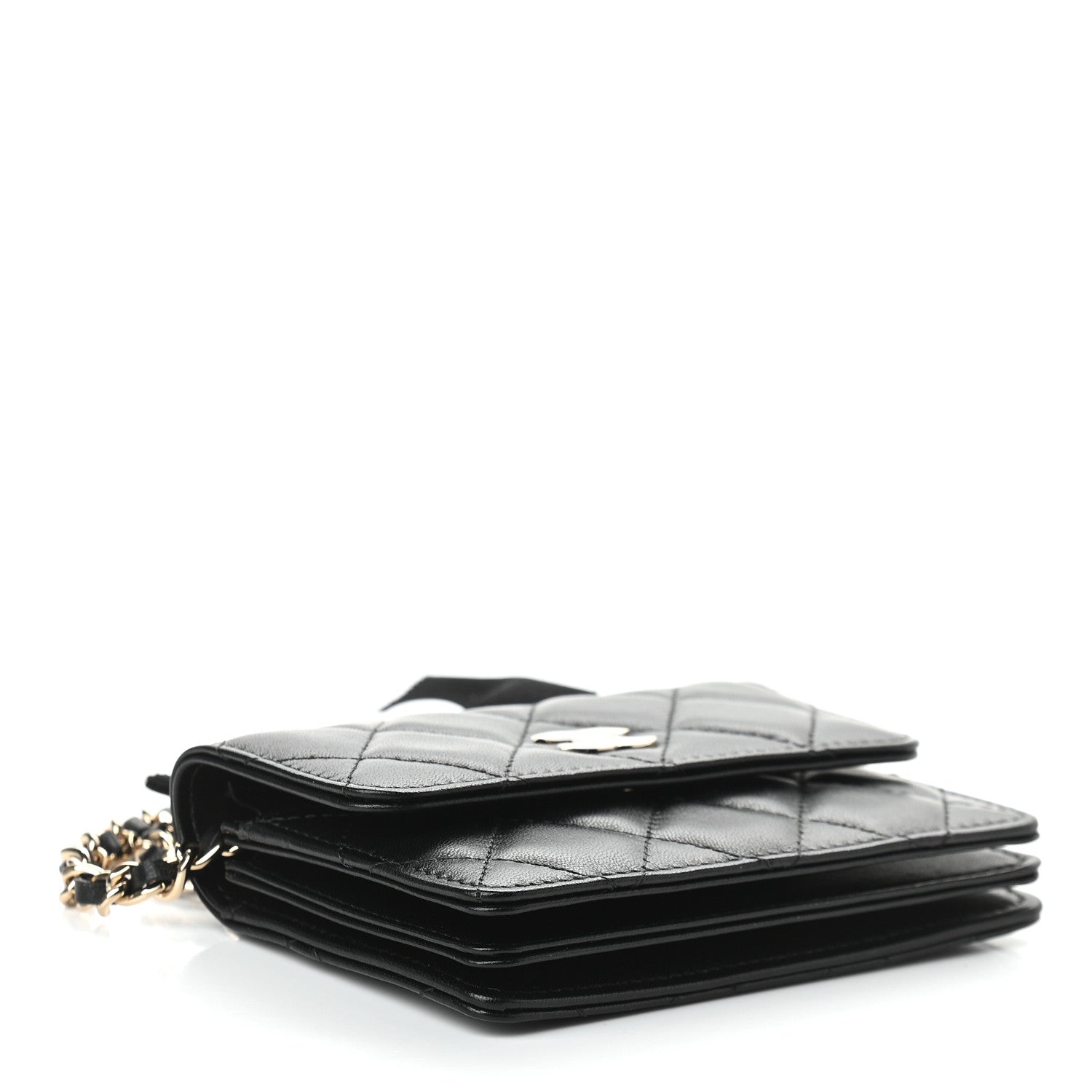 Chanel Lambskin Quilted My Chanel Lady Card Holder On Chain Black 4 of 9