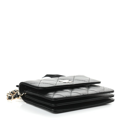 Chanel Lambskin Quilted My Chanel Lady Card Holder On Chain Black 4 of 9