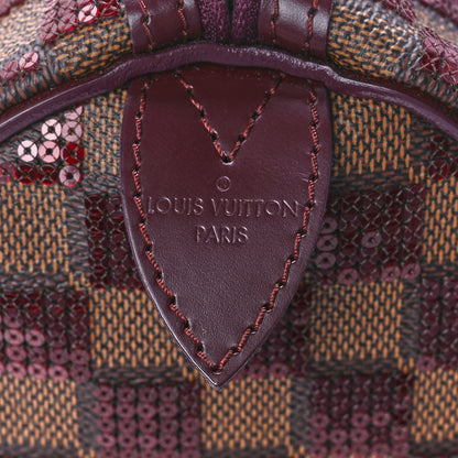 Louis Vuitton Damier Paillettes Speedy 30 Rouge 10 of 14