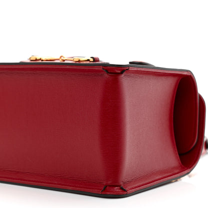 Gucci Textured Calfskin Mini Horsebit 1955 Foldover Top Handle Bag Red 10 of 10