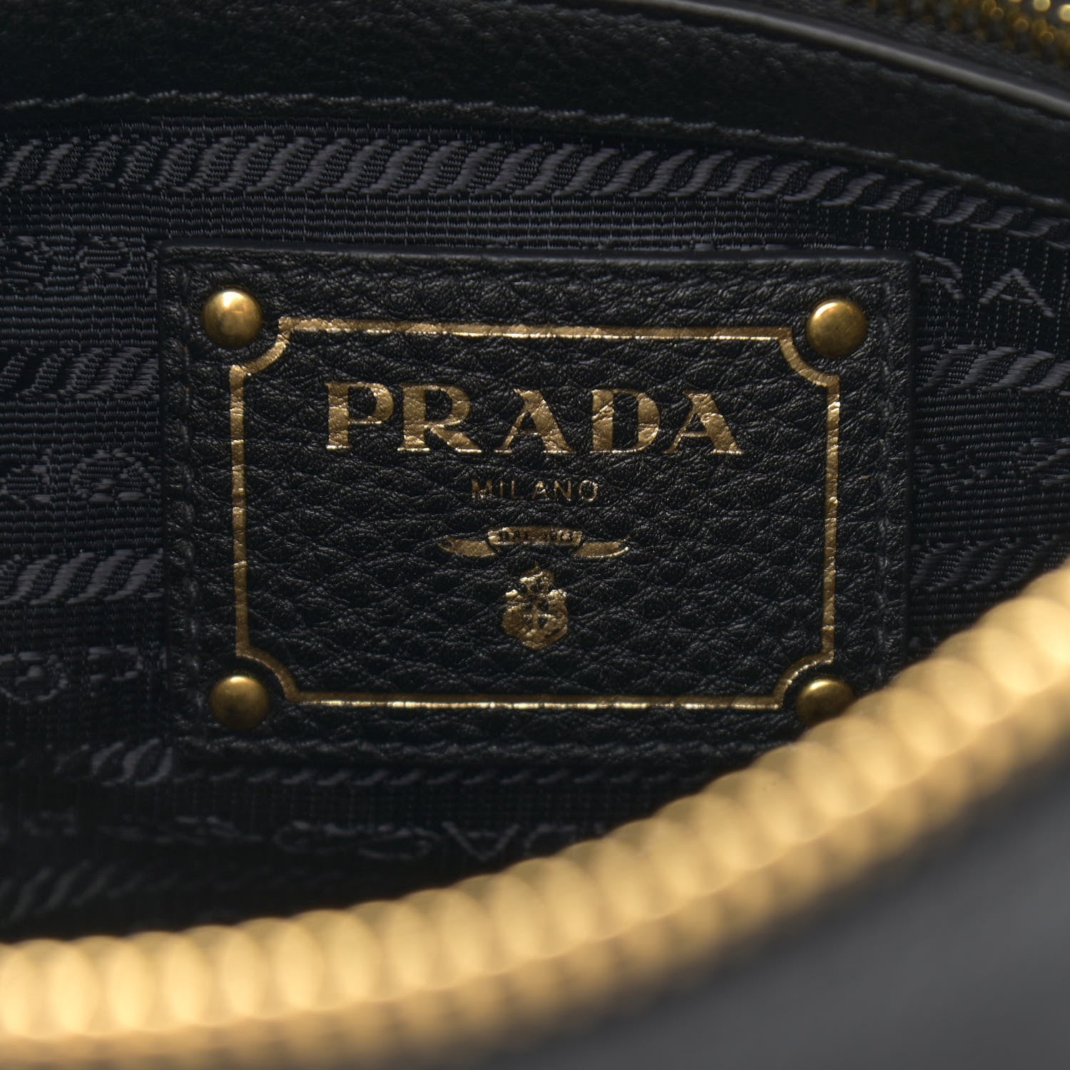 Prada Vitello Phenix Shoulder Bag Black 5 of 9