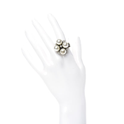 Gucci Metal Pearl Ring 8 Aged Gold 2 of 6