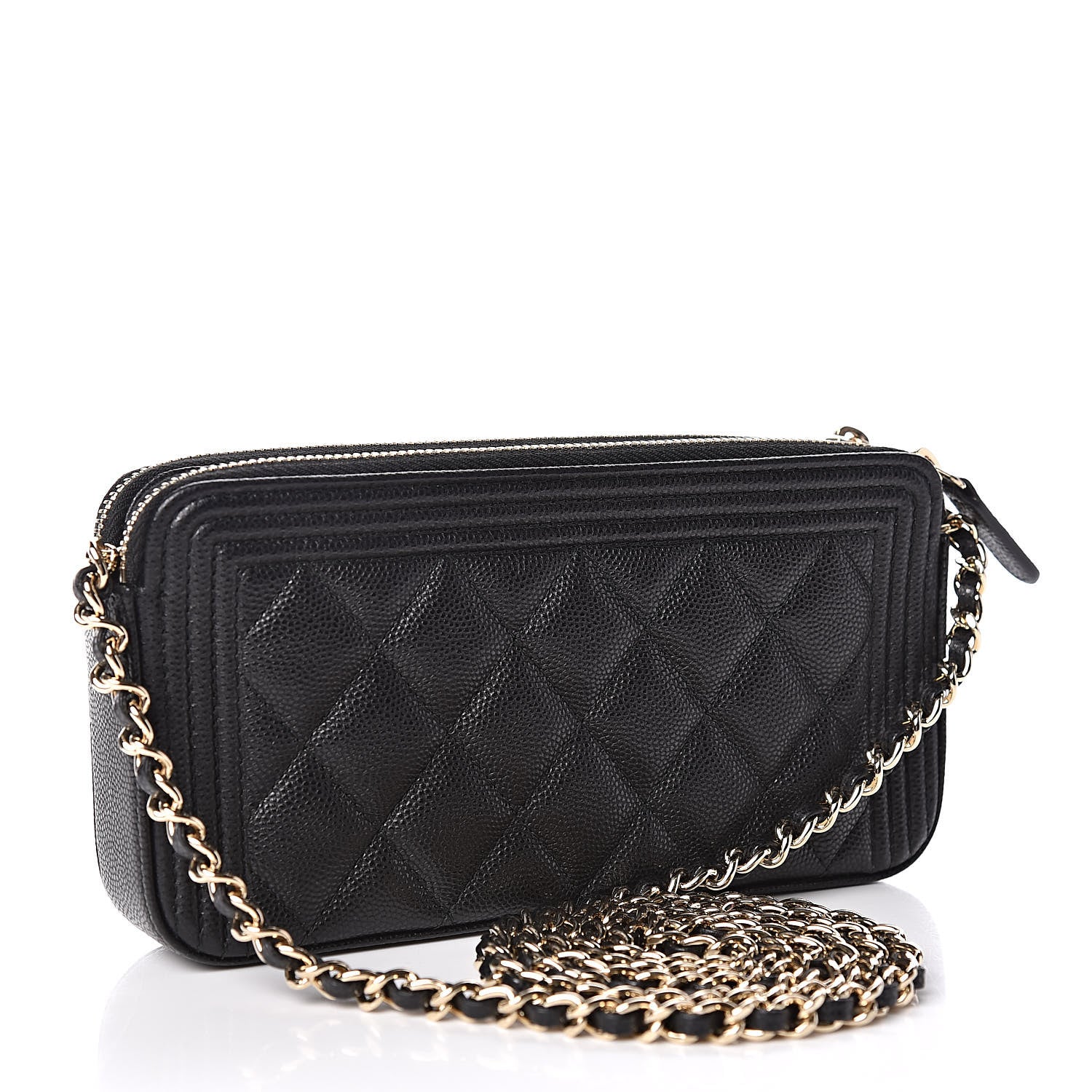Chanel Caviar Quilted Small Boy Clutch With Chain Black 3 of 13