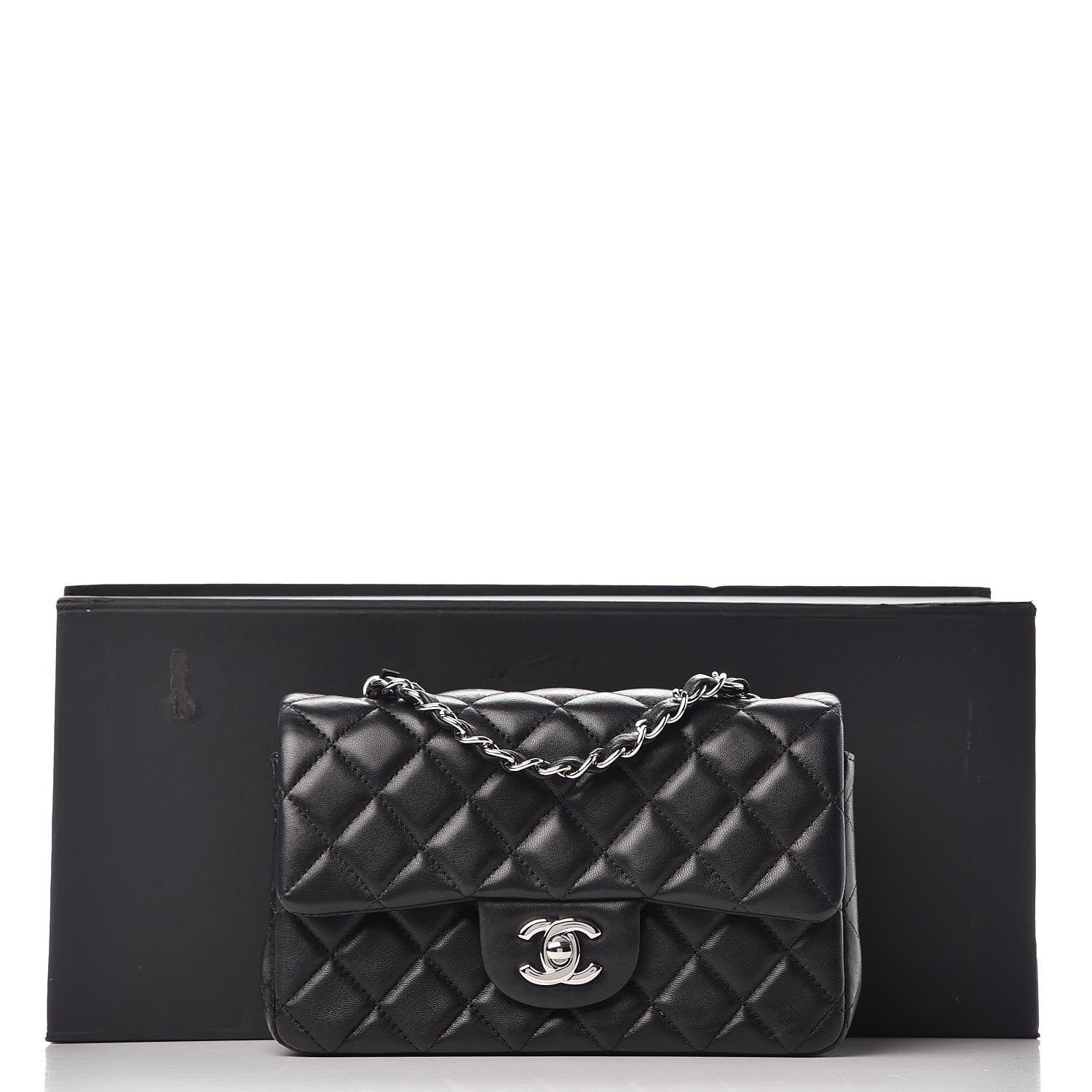 Chanel Lambskin Quilted Mini Rectangular Flap Black 8 of 8
