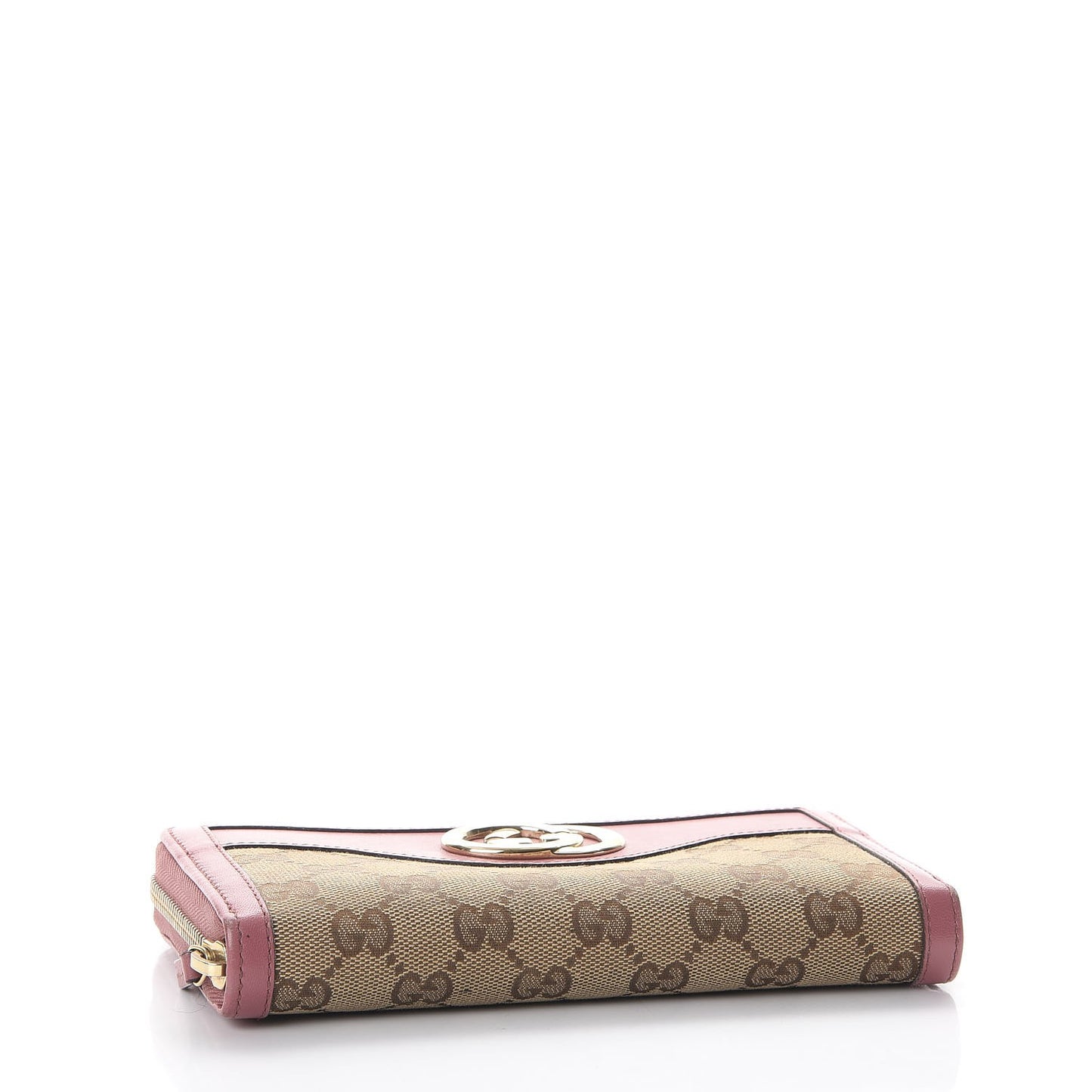 Monogram Margaux Calfskin Sukey Zip Around Wallet Beige Ebony Vintage Rose