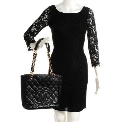Chanel Caviar Petit Shopping Tote PST Black 2 of 7