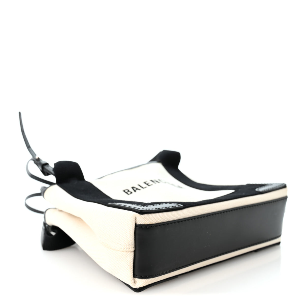 Cotton Canvas Satin Calfskin S Navy Cabas Natural Black