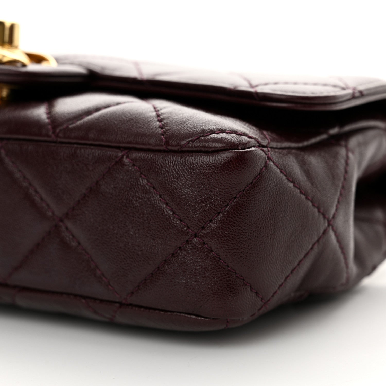 Chanel Shiny Lambskin Quilted Twist CC Square Flap Burgundy 10 of 13