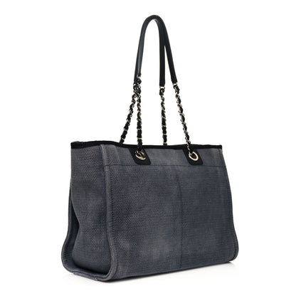 Chanel Canvas Small Deauville Tote Grey 3 of 12