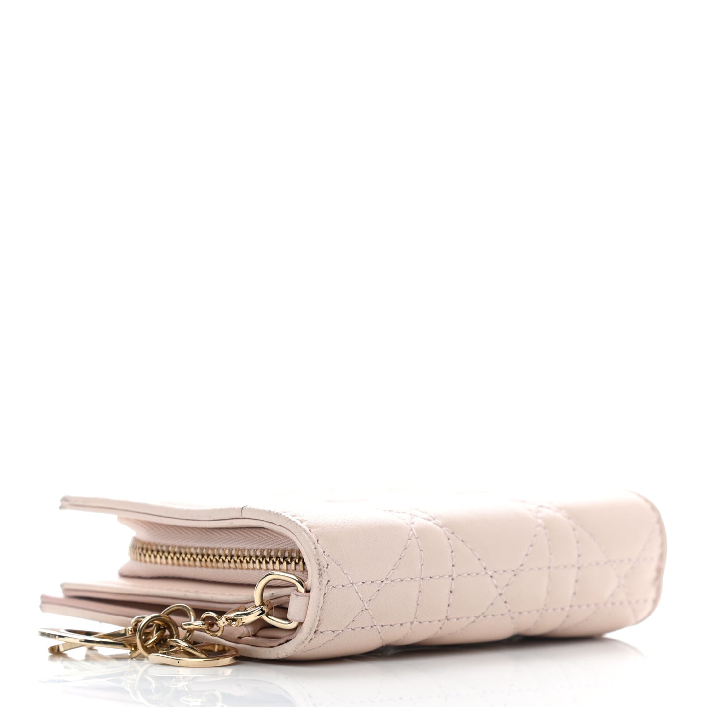 Lambskin Cannage Lady Dior Eden Wallet Light Pink
