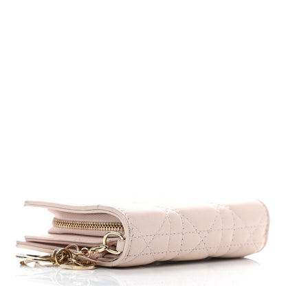 Christian Dior Lambskin Cannage Lady Dior Eden Wallet Light Pink 4 of 9