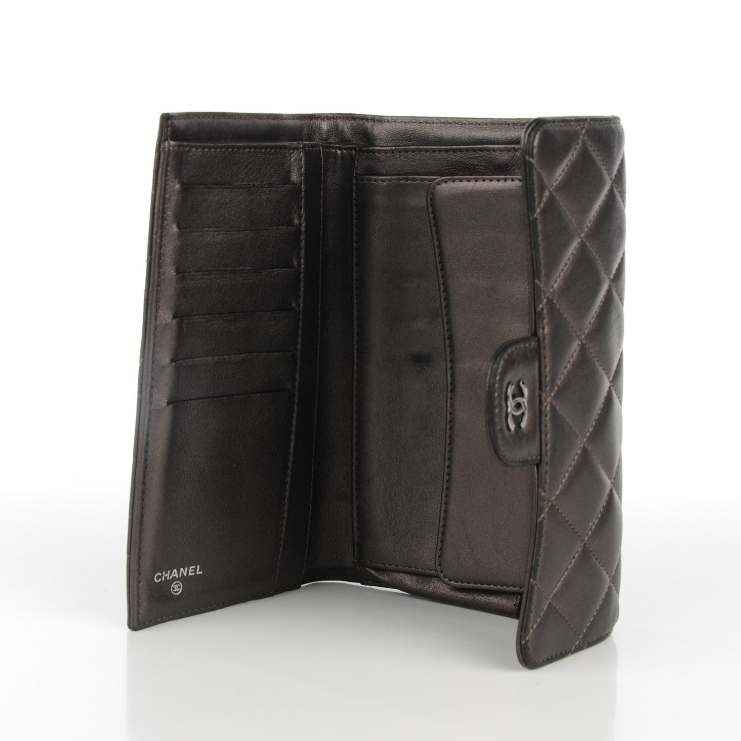 Chanel Metallic Lambskin Quilted Large Flap Wallet Bronze 5 of 8