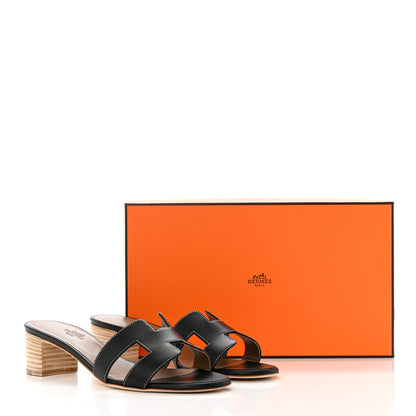 Hermes Calfskin Oasis Sandals 36.5 Black 9 of 9