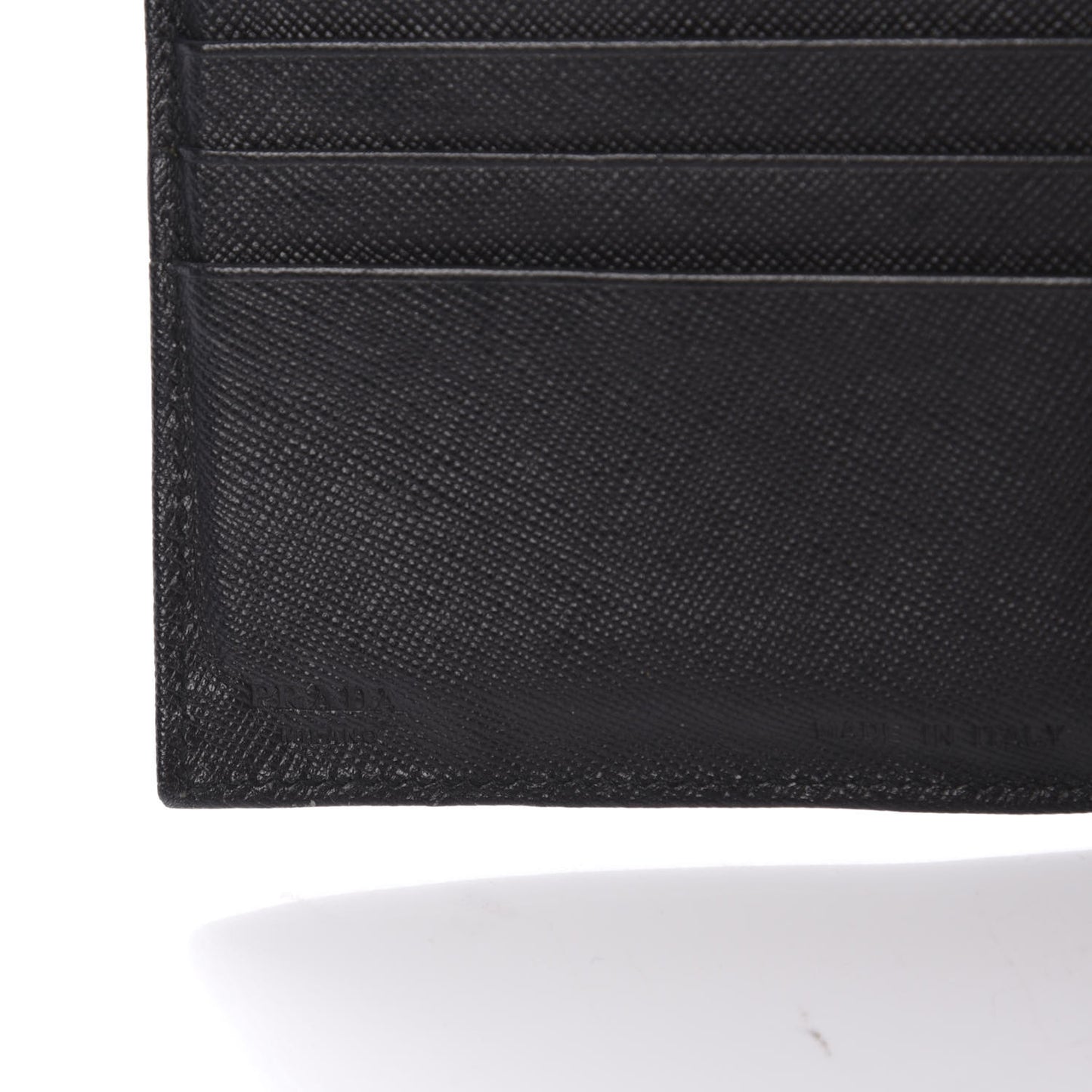 Saffiano Metal Tri-Fold Wallet Black