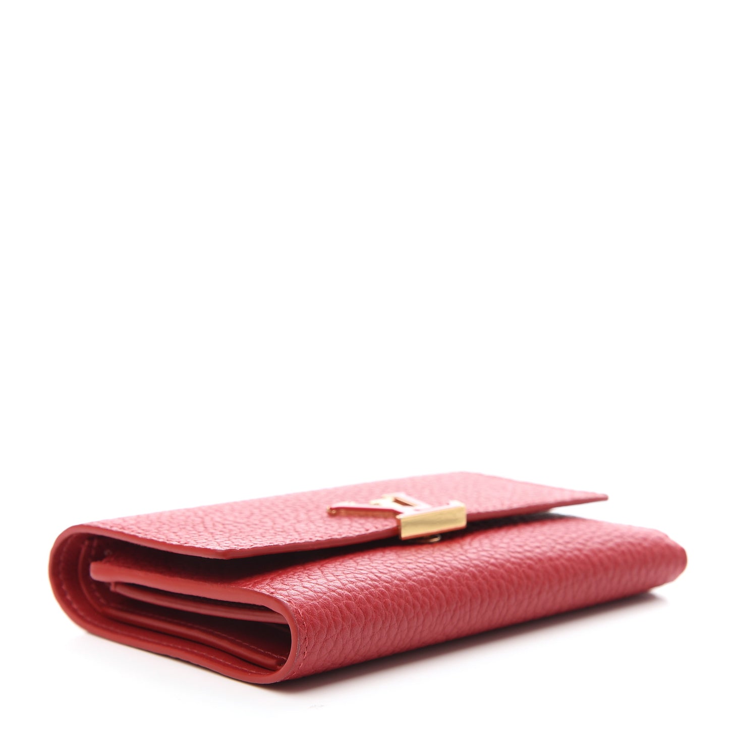 Taurillon Capucines Compact Wallet Rubis