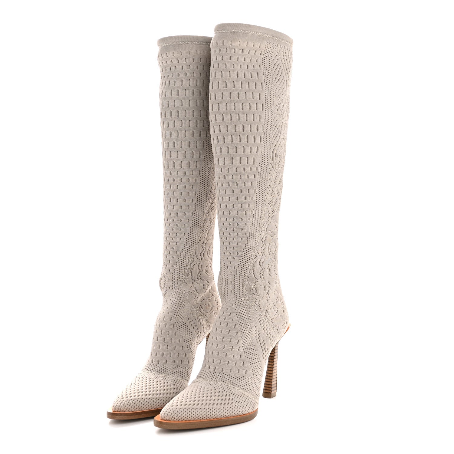 Fendi Technical 3D Mesh FFrame Tall Boots 36 Folk 3 of 8