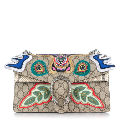 Gucci GG Supreme Monogram Python Embroidered Small Dionysus Shoulder Bag 1 of 9