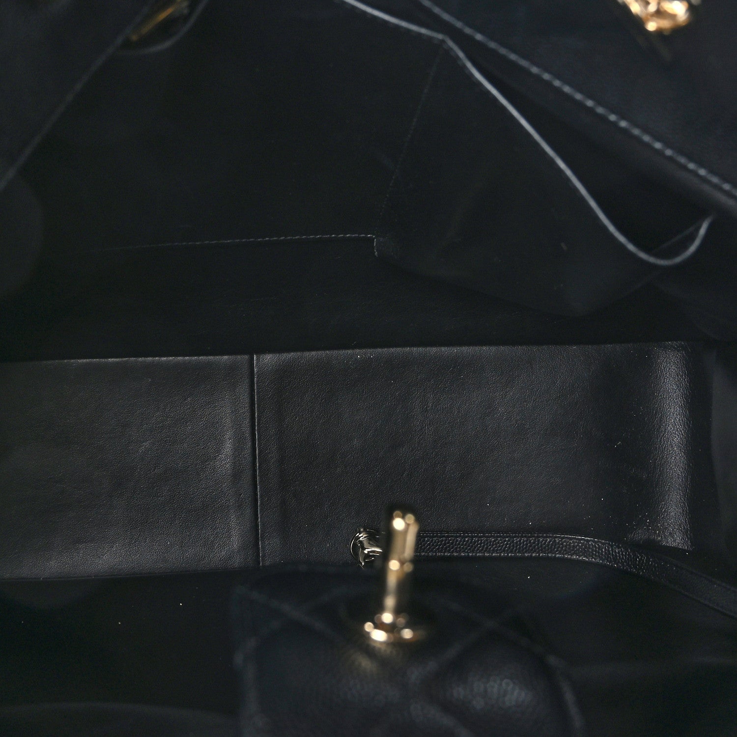 Chanel Caviar Quilted Large CC Shopping Tote Black 5 of 9