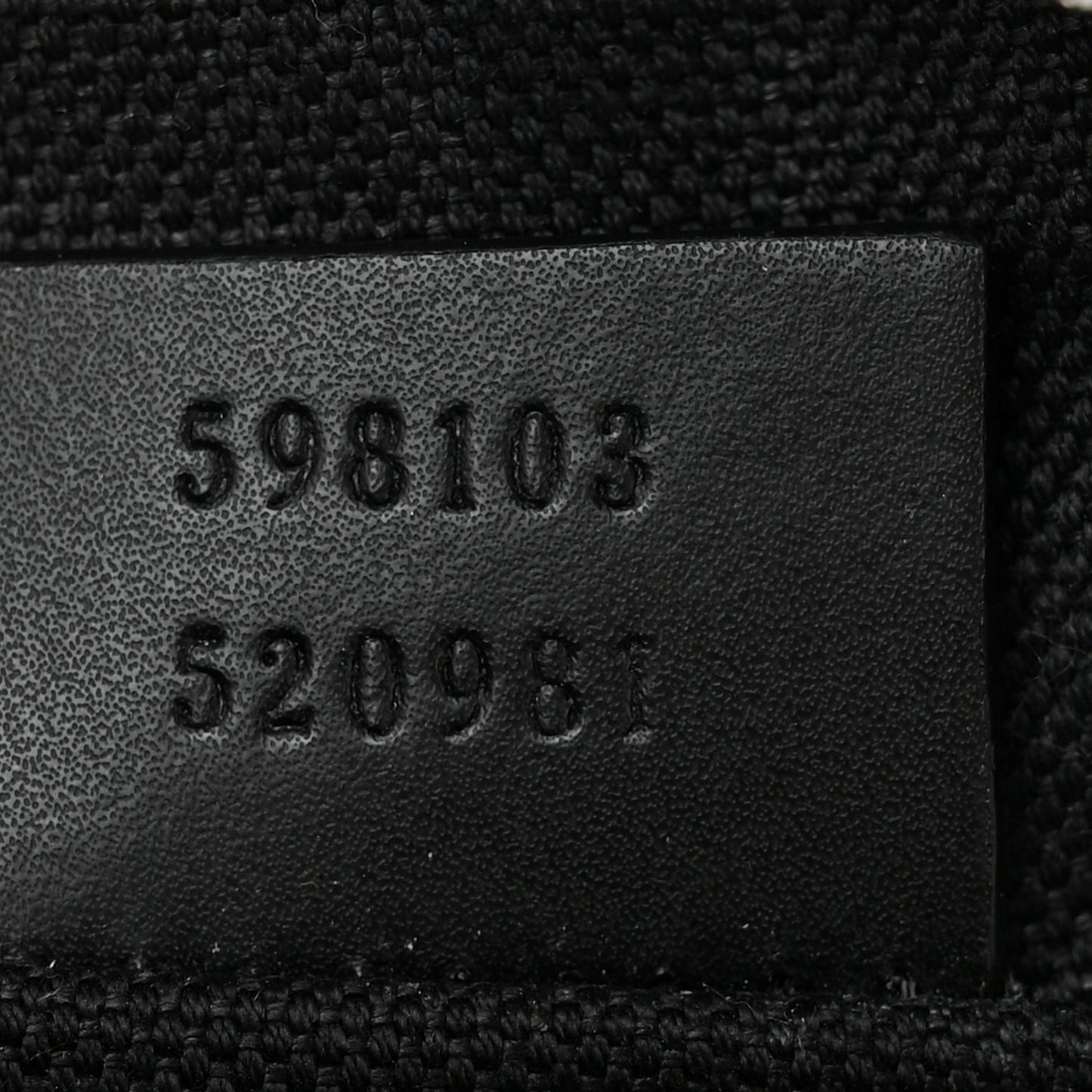 GG Supreme Monogram Appia Calfskin Web Small Camera Messenger Bag Black Grey