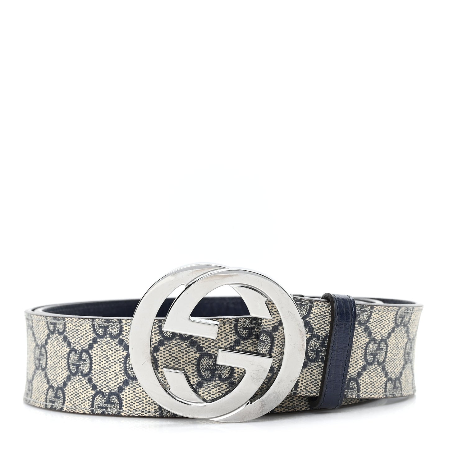 GG Plus Monogram Interlocking G Belt 105 42 Navy