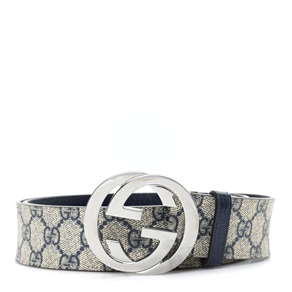 Gucci GG Plus Monogram Interlocking G Belt 105 42 Navy 1 of 4
