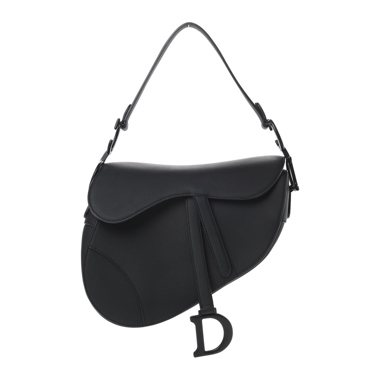 Ultra Matte Calfskin Saddle Bag Black