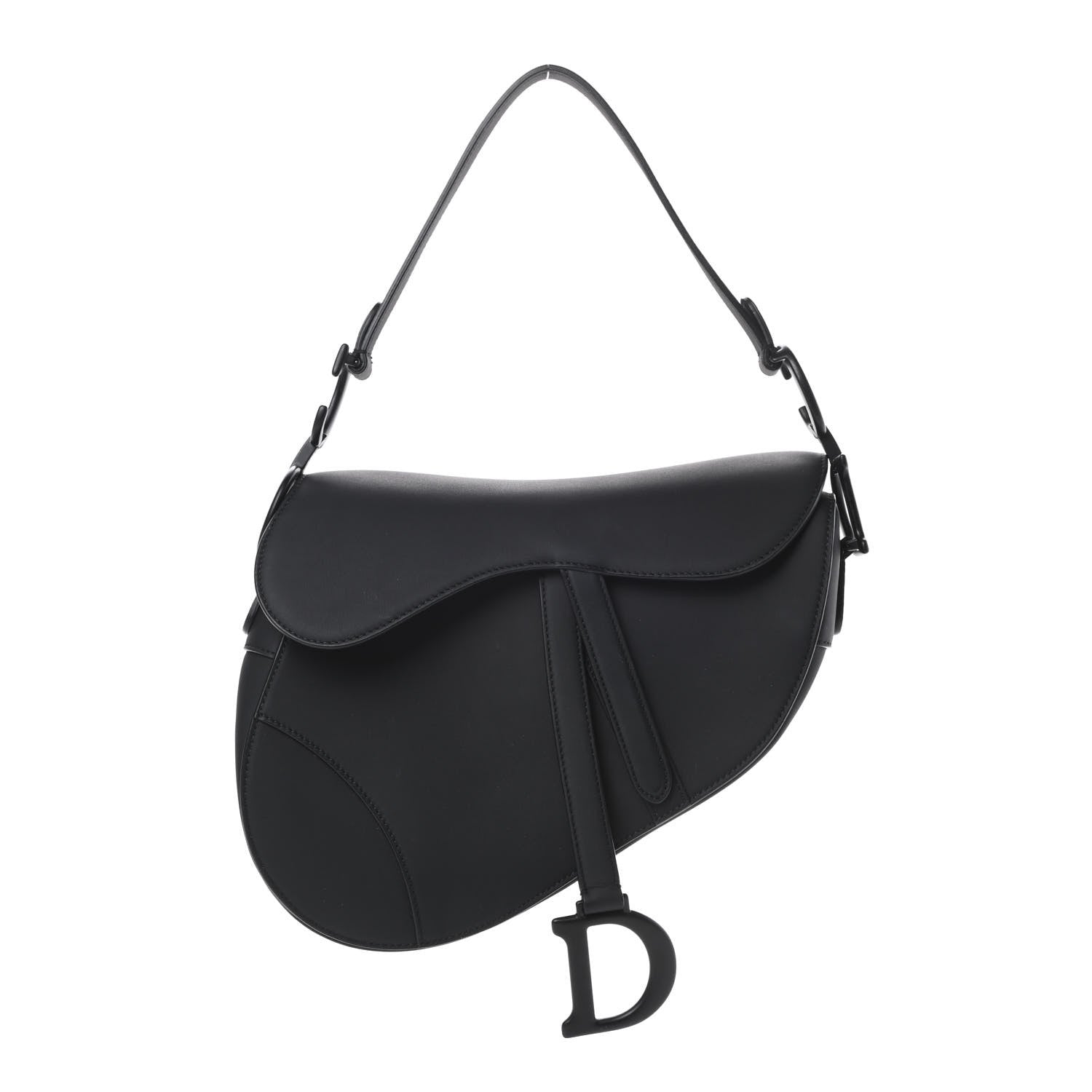 Christian Dior Ultra Matte Calfskin Saddle Bag Black 1 of 12