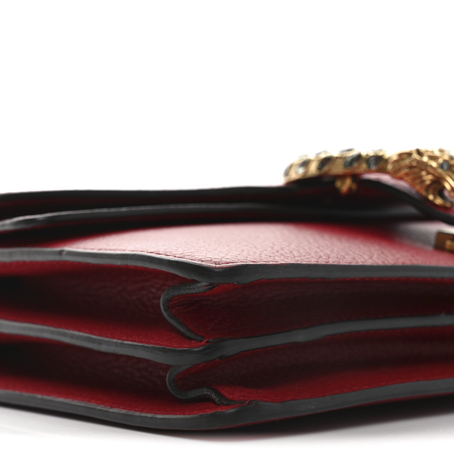 Gucci Dollar Calfskin Swarovski Crystal Small Dionysus Shoulder Bag Hibiscus Red 9 of 11