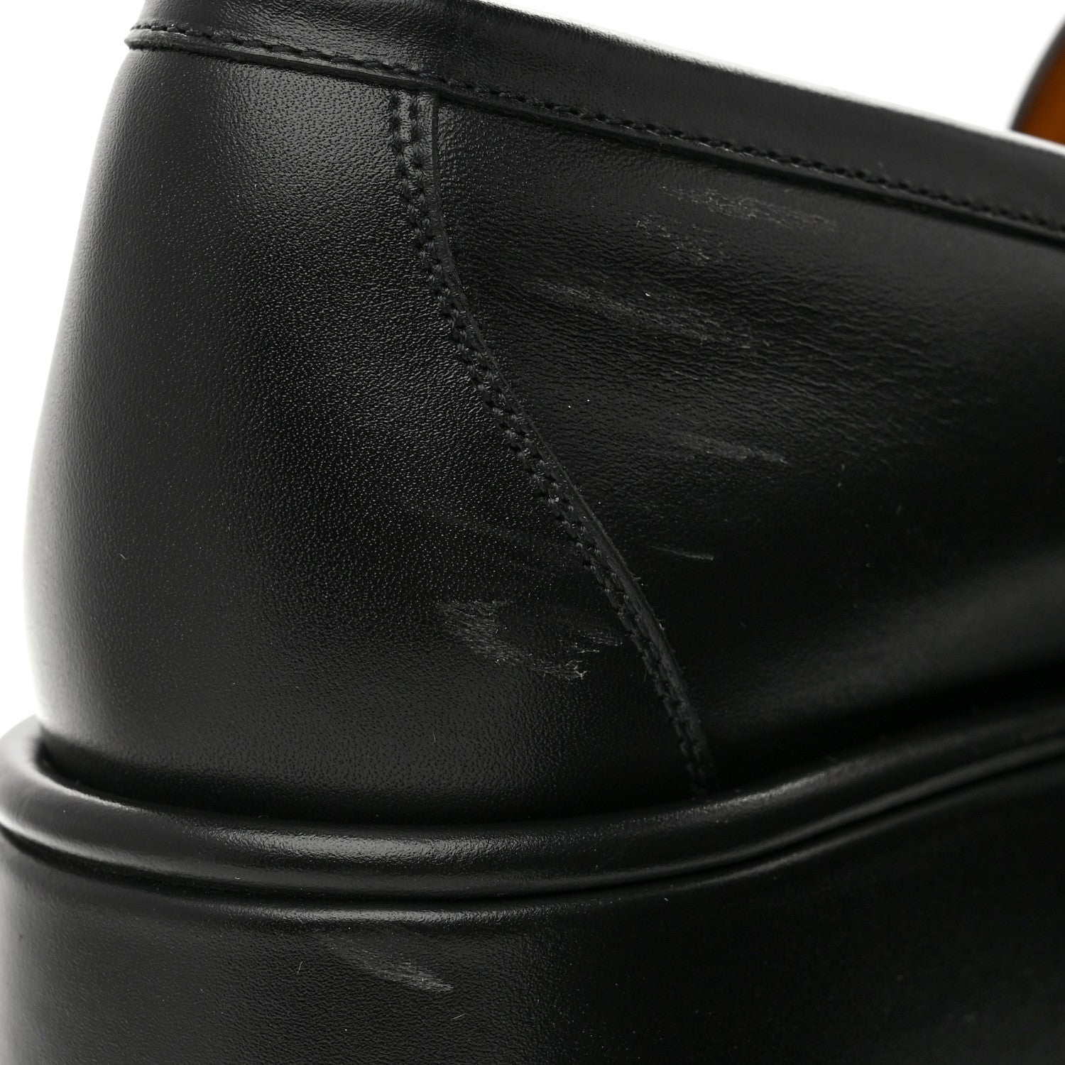 Gucci Kama Calfskin Horsebit Womens Wedge Platform Loafers 39 Black 10 of 11