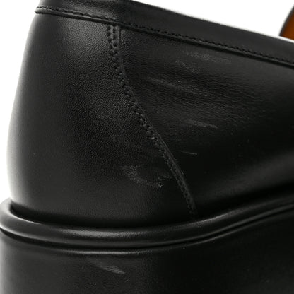 Gucci Kama Calfskin Horsebit Womens Wedge Platform Loafers 39 Black 10 of 11