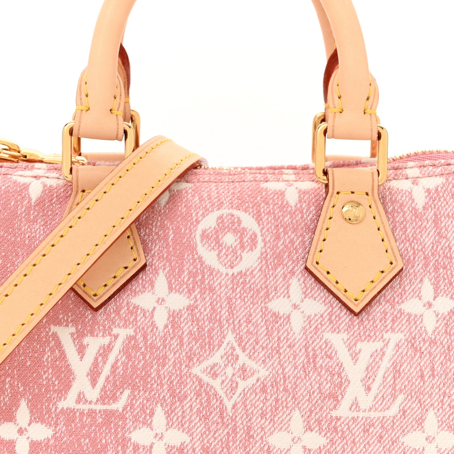 Monogram Jacquard Denim Nano Speedy Bandouliere Pink