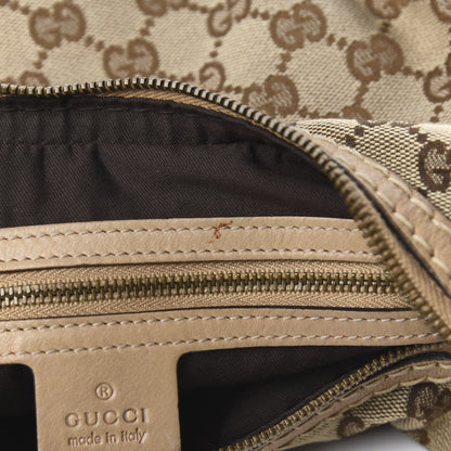 Gucci Monogram Medium Jockey Hobo Beige 9 of 14