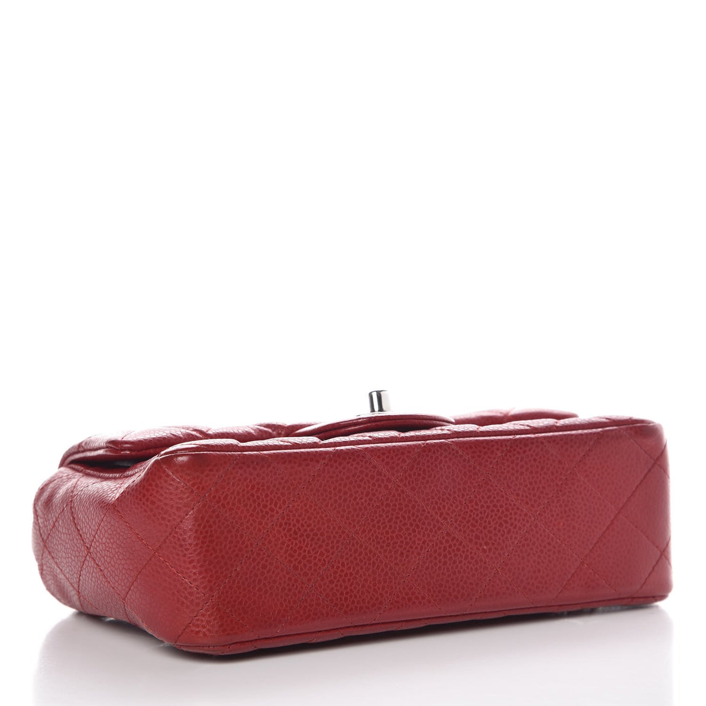 Caviar Quilted Mini Rectangular Flap Red