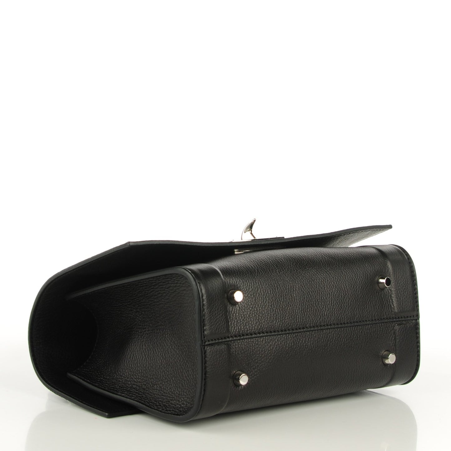 Grained Calfskin Mini Shark Lock Satchel Black