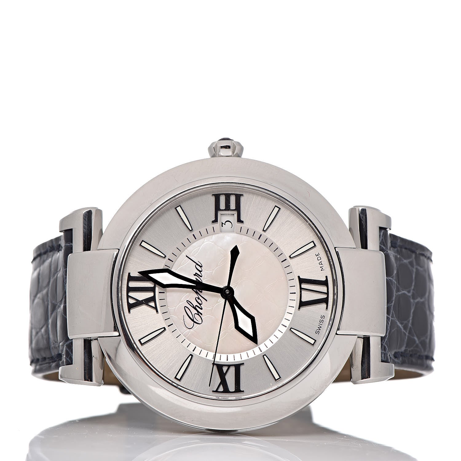 Chopard Stainless Steel Alligator Mother of Pearl 40mm Imperiale Automatic Watch 3 of 10