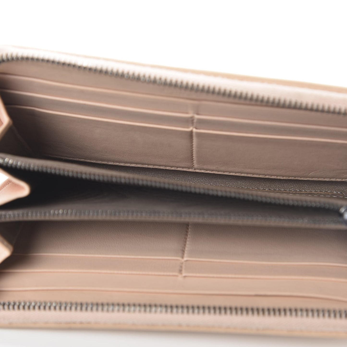 Nappa Intrecciato Zip Around Wallet Mink