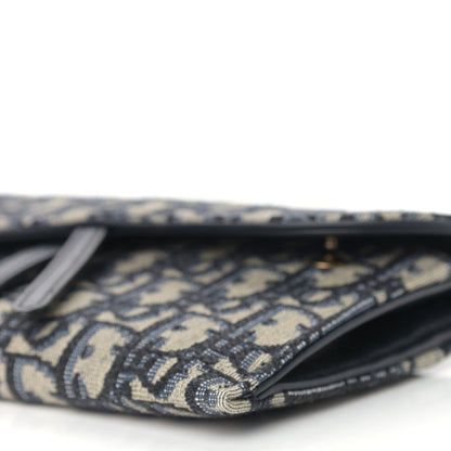 Christian Dior Oblique Saddle Chain Long Wallet Blue 10 of 10